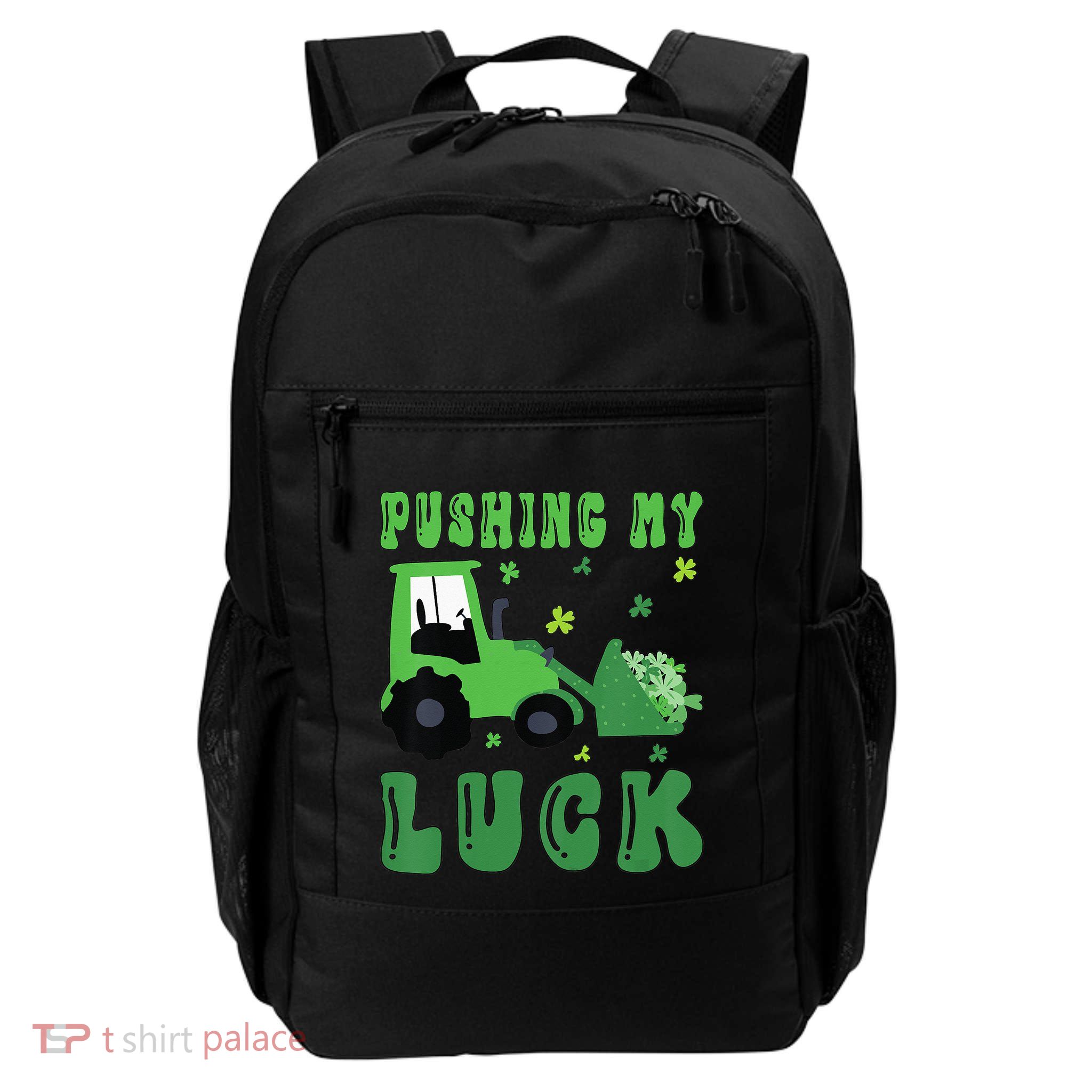 Pushing My Luck Tractor St Patricks Day Backpack