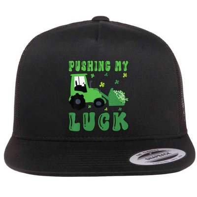 Pushing My Luck Tractor St Patricks Day Flatbill Hat