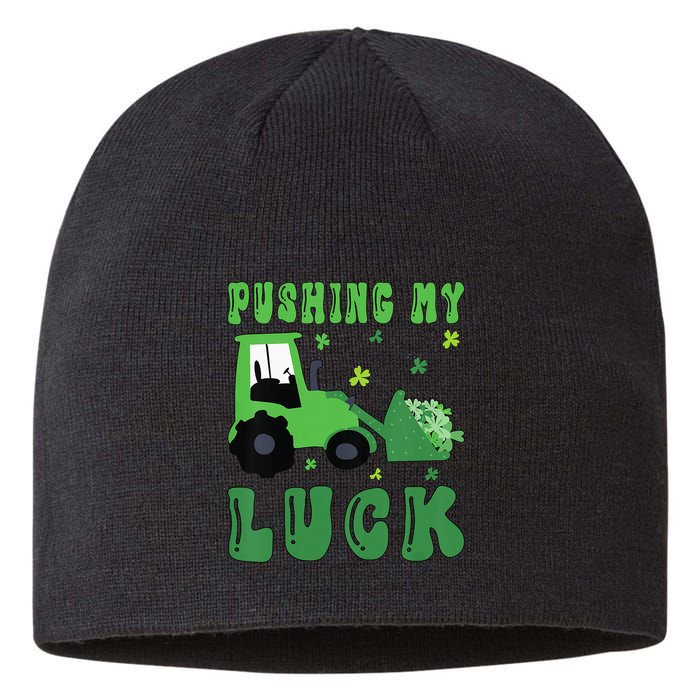Pushing My Luck Tractor St Patricks Day Sustainable Beanie
