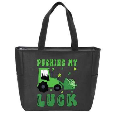 Pushing My Luck Tractor St Patricks Day Zip Tote Bag
