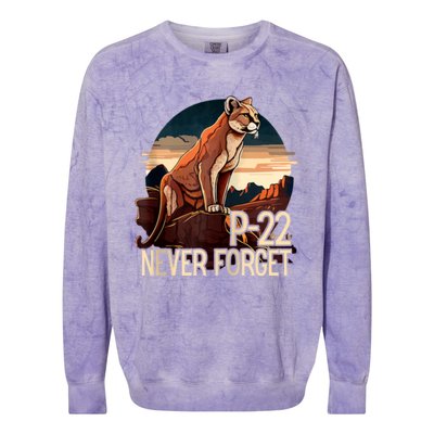 P22 Mountain Lion Never Forget P22 Colorblast Crewneck Sweatshirt