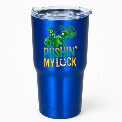 Pushing My Luck Funny Wheel Loader St Paddy’S Day Meaningful Gift Tumbler