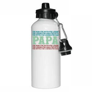 Papa Myth Legend Funny Gift Funny Father Gift Cool Gift Aluminum Water Bottle