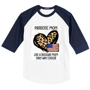 Patriotic Mom Like A Regular American Mom Cute Gift Baseball Sleeve Shirt