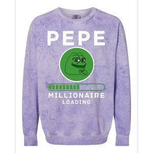 Pepe Millionaire Loading Crypto Meme Shitcoin Colorblast Crewneck Sweatshirt