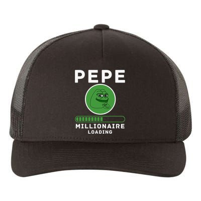 Pepe Millionaire Loading Crypto Meme Shitcoin Yupoong Adult 5-Panel Trucker Hat