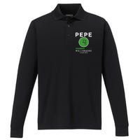 Pepe Millionaire Loading Crypto Meme Shitcoin Performance Long Sleeve Polo