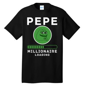 Pepe Millionaire Loading Crypto Meme Shitcoin Tall T-Shirt