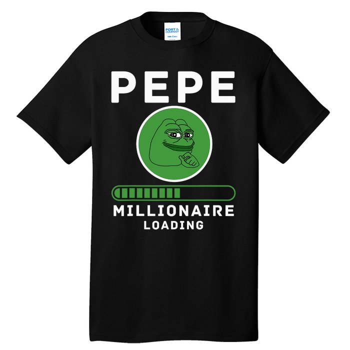 Pepe Millionaire Loading Crypto Meme Shitcoin Tall T-Shirt