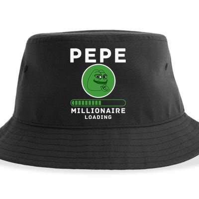 Pepe Millionaire Loading Crypto Meme Shitcoin Sustainable Bucket Hat