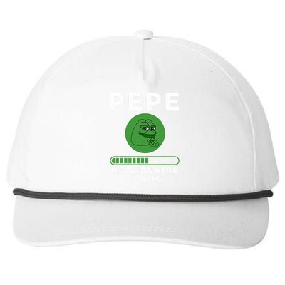 Pepe Millionaire Loading Crypto Meme Shitcoin Snapback Five-Panel Rope Hat