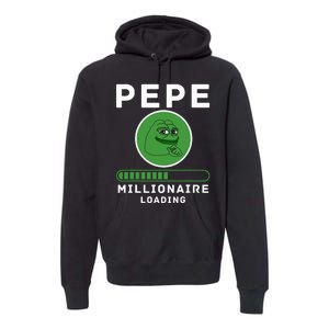 Pepe Millionaire Loading Crypto Meme Shitcoin Premium Hoodie