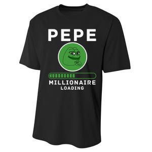 Pepe Millionaire Loading Crypto Meme Shitcoin Performance Sprint T-Shirt