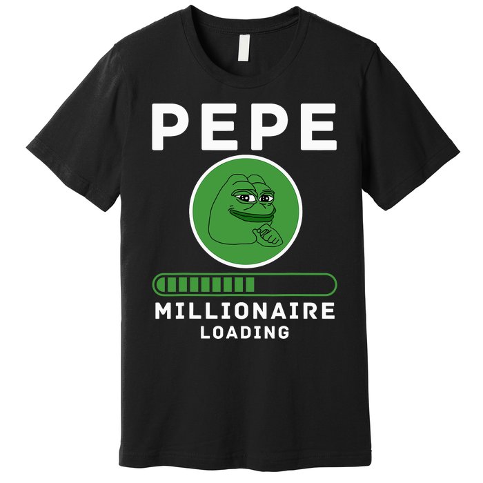 Pepe Millionaire Loading Crypto Meme Shitcoin Premium T-Shirt