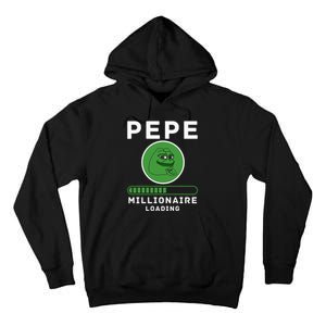 Pepe Millionaire Loading Crypto Meme Shitcoin Tall Hoodie