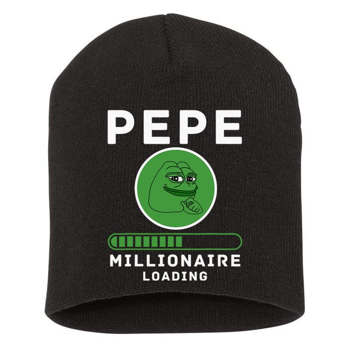 Pepe Millionaire Loading Crypto Meme Shitcoin Short Acrylic Beanie