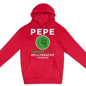 Pepe Millionaire Loading Crypto Meme Shitcoin Premium Pullover Hoodie