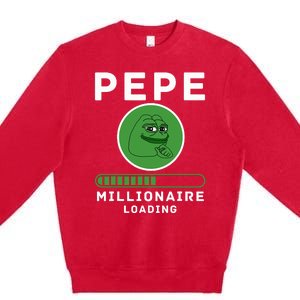 Pepe Millionaire Loading Crypto Meme Shitcoin Premium Crewneck Sweatshirt