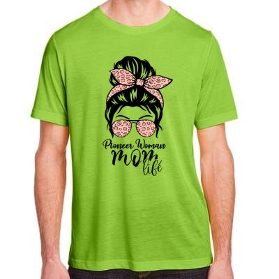 Pioneer Mom Life Messy Bun Leopard Sunglasses Great Gift Adult ChromaSoft Performance T-Shirt