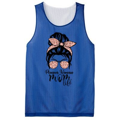 Pioneer Mom Life Messy Bun Leopard Sunglasses Great Gift Mesh Reversible Basketball Jersey Tank