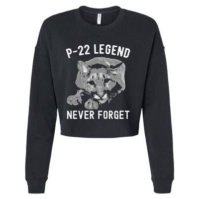 P-22 Mountain Lion Never Forget P-22 Exotic Animals Cropped Pullover Crew