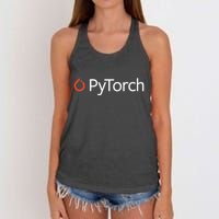 Pytorch Machine Learning Software For Developers Coders Women's Knotted Racerback Tank