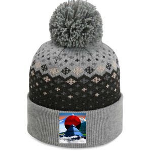 Pyramid Mountain Landscape Art The Baniff Cuffed Pom Beanie