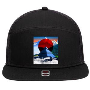 Pyramid Mountain Landscape Art 7 Panel Mesh Trucker Snapback Hat