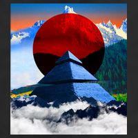 Pyramid Mountain Landscape Art 7 Panel Mesh Trucker Snapback Hat