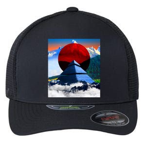 Pyramid Mountain Landscape Art Flexfit Unipanel Trucker Cap