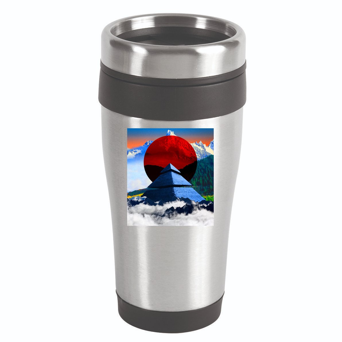 Pyramid Mountain Landscape Art 16oz Travel Tumbler