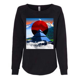 Pyramid Mountain Landscape Art Womens California Wash Sweatshirt