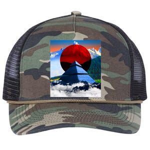 Pyramid Mountain Landscape Art Retro Rope Trucker Hat Cap