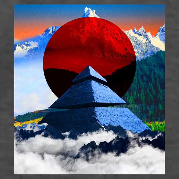 Pyramid Mountain Landscape Art Vector Backpack