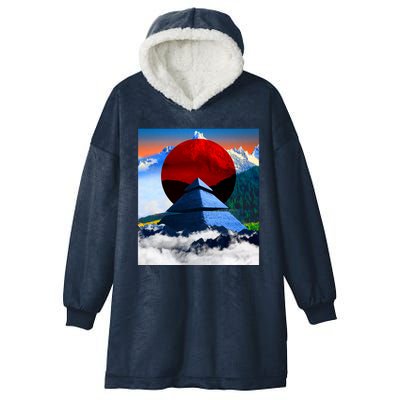 Pyramid Mountain Landscape Art Hooded Wearable Blanket