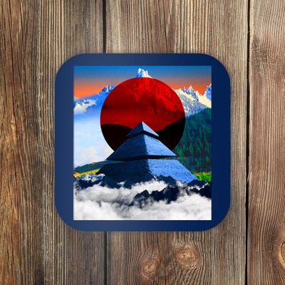 Pyramid Mountain Landscape Art Coaster