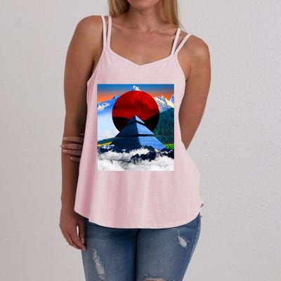 Pyramid Mountain Landscape Art Women's Strappy Tank