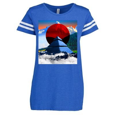 Pyramid Mountain Landscape Art Enza Ladies Jersey Football T-Shirt