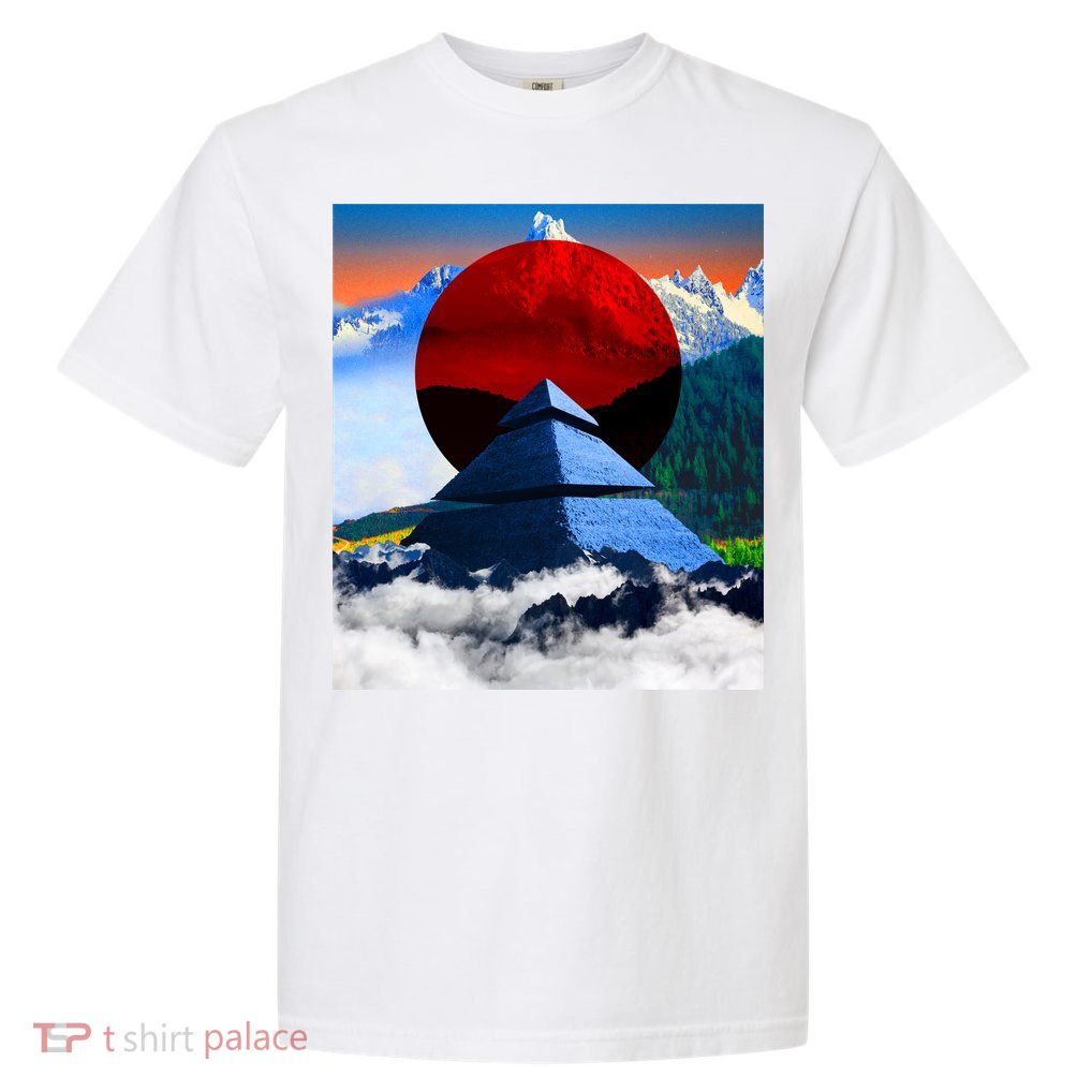 Pyramid Mountain Landscape Art Garment-Dyed Heavyweight T-Shirt