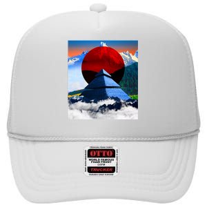 Pyramid Mountain Landscape Art High Crown Mesh Back Trucker Hat