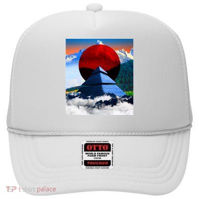 Pyramid Mountain Landscape Art High Crown Mesh Back Trucker Hat