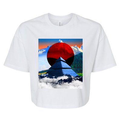 Pyramid Mountain Landscape Art Bella+Canvas Jersey Crop Tee