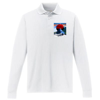 Pyramid Mountain Landscape Art Performance Long Sleeve Polo