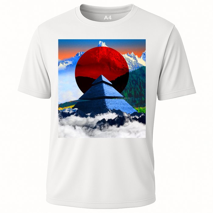 Pyramid Mountain Landscape Art Cooling Performance Crew T-Shirt