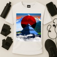 Pyramid Mountain Landscape Art Cooling Performance Crew T-Shirt