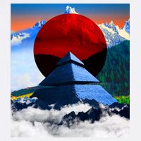 Pyramid Mountain Landscape Art Cooling Performance Crew T-Shirt