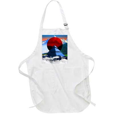 Pyramid Mountain Landscape Art Full-Length Apron With Pockets