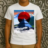 Pyramid Mountain Landscape Art T-Shirt