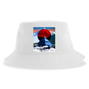 Pyramid Mountain Landscape Art Sustainable Bucket Hat