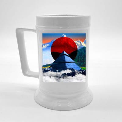 Pyramid Mountain Landscape Art Beer Stein